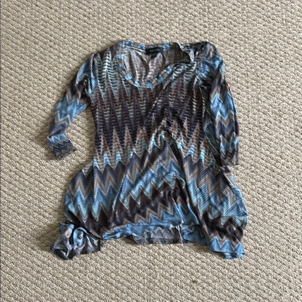 Karen Kane Blue and Brown Graphic Tunic